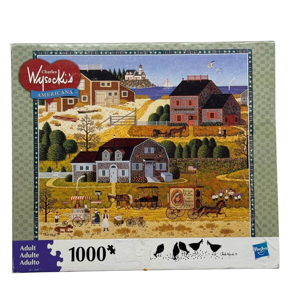 Charles Wysocki Americana Salty Witch Bay 1000 Piece Puzzle Hasbro UNCOUNTED